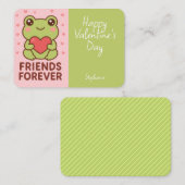 Kids Valentine Card Cute Frog Heart Notitiekaartje (Voorkant / Achterkant)