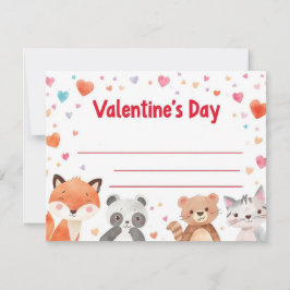 Kids Valentine Mini Note Cards | Cute Cartoons Notitiekaartje