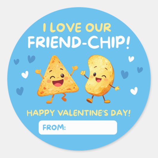 Kids Valentine Stickers – I Love Our Friend Chip (Voorkant)