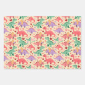 Kids valentine wrap  with dinosaurs &hearts inpakpapier vel (Voorkant 2)
