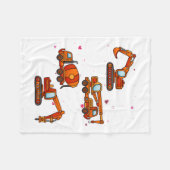 Kids Valentines Day Construction Trucks Boys Kids Fleece Deken (Voorkant (Horizontaal))