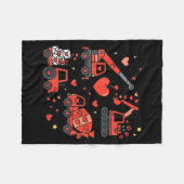 Kids Valentines Day Construction Trucks Funny Boys Fleece Deken (Voorkant (Horizontaal))