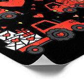 Kids Valentines Day Construction Trucks Funny Boys Poster (Hoek)