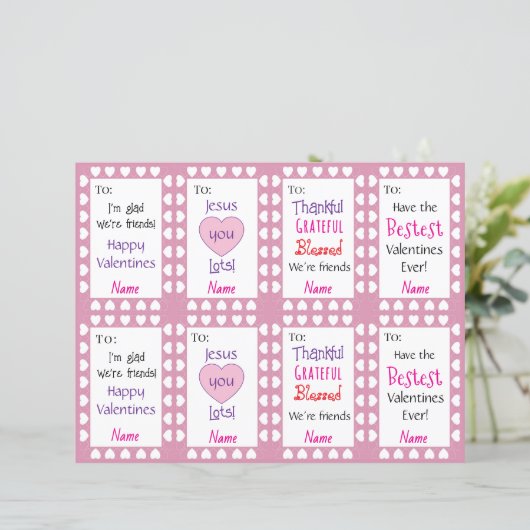 Kids Valentines Sheet of Eight (Staand voorkant)