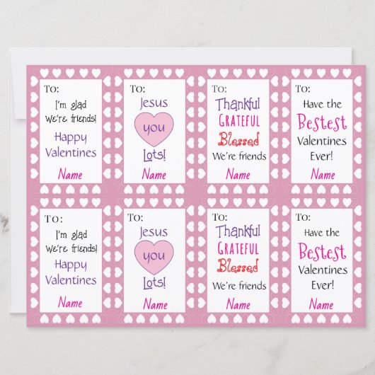 Kids Valentines Sheet of Eight (Voorkant)
