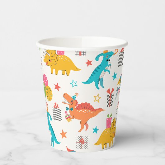 Kids Verjaardag Dinosaurus Party Papieren Bekers (Links)