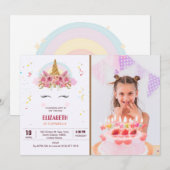 Kids Verjaardag Eenhoorn Thema Gepersonaliseerde F Kaart (Voorkant / Achterkant)