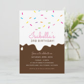 KIDS VERJAARDAG FEESTcake frosting druppels strooi Kaart (Staand voorkant)