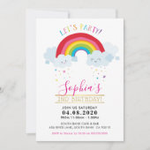 KIDS VERJAARDAG FEESTJE kawaii regenboog schattige Kaart (Voorkant)