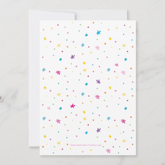 KIDS VERJAARDAG FEESTJE kawaii regenboog schattige Kaart (Achterkant)