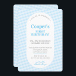 KIDS VERJAARDAG  gingham patroon bord blauw Kaart<br><div class="desc">door kat massard >> www.simplysweetPAPERIE.com <<< Een schattig uitnodigingsontwerp voor een eerste BIRTHDAY-PARTIJ voor een gevoel TIP : 1. Om grafiek & doopvonten te veranderen/te bewegen en meer tekst toe te voegen - klik de "pas het"knoop aan. - - - - - - - - - - - - -...</div>