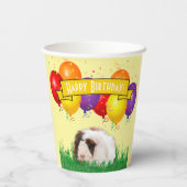 Kids Verjaardag Guinee Varken Ballonnen Gele Banne Papieren Bekers (Achterkant)