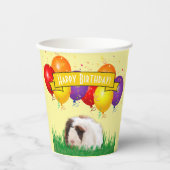 Kids Verjaardag Guinee Varken Ballonnen Gele Banne Papieren Bekers (Voorkant)