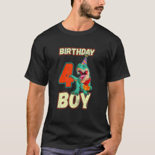 Kids Verjaardag Jongen 4 Jaar Oud Dinosaurus Rex M T-shirt