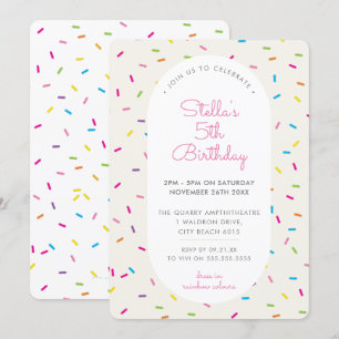 KIDS VERJAARDAG kleurrijke girly strooit border ro Kaart