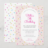 KIDS VERJAARDAG kleurrijke girly strooit border ro Kaart (Voorkant / Achterkant)