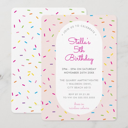 KIDS VERJAARDAG kleurrijke girly strooit border ro Kaart (Voorkant / Achterkant)