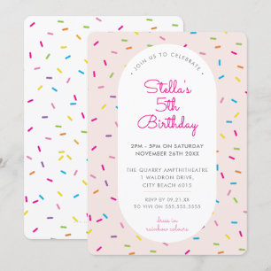 KIDS VERJAARDAG kleurrijke girly strooit border ro Kaart
