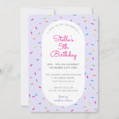 KIDS VERJAARDAG kleurrijke sproeiers grens paarse Kaart (Voorkant)