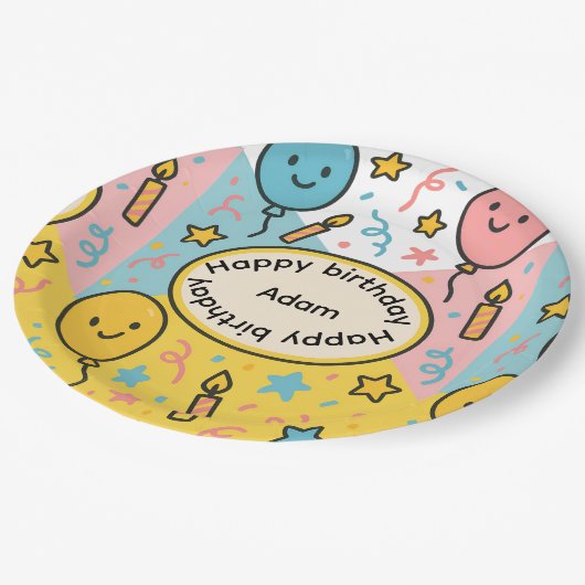 Kids Verjaardag Papier Bord Ontwerp (Gekanteld)