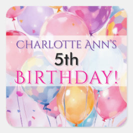 Kids Verjaardag Party Ballon Favoriete Supplies Vierkante Sticker