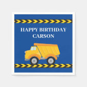 Kids Verjaardag Party Blauwe Bouw Truck Custom Servet (Voorkant)