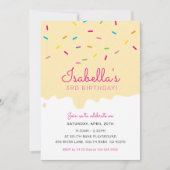 KIDS VERJAARDAG PARTY cake druppels geel Kaart (Voorkant)