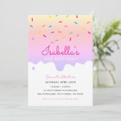 KIDS VERJAARDAG PARTY cake druppels strompels rege Kaart (Staand voorkant)