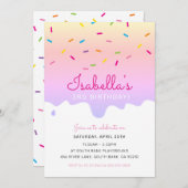 KIDS VERJAARDAG PARTY cake druppels strompels rege Kaart (Voorkant / Achterkant)