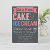 Kids Verjaardag Party Cake Ice Cream Uitnodiging (Staand voorkant)