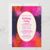 Kids Verjaardag Uitnodiging Elke Leeftijd Psychede (Voorkant)