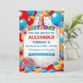 Kids Verjaardag uitnodigingskaart Kaart (Staand voorkant)