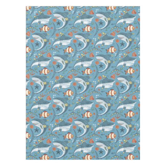 Kids Verjaardagscadeaus Nemo Fish Shark Shell Zee Tafelkleed (Voorkant)