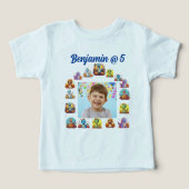 Kids Verjaardagsfeest T shirt Baby Dinosaur Theme (Design voorkant)