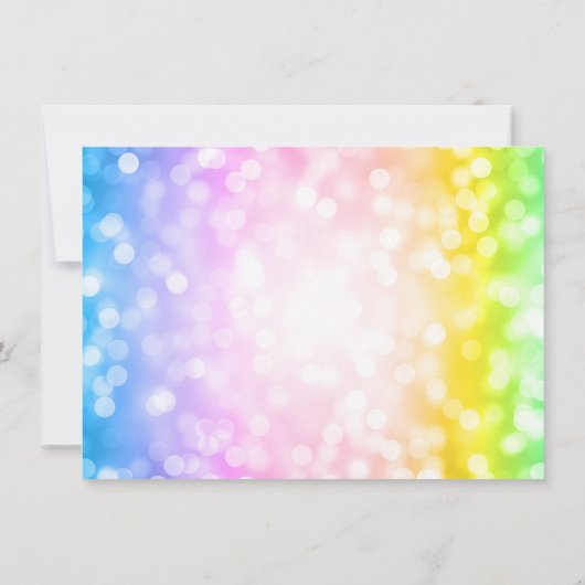 Kids Verjaardagsfeestje Dank u Nota Eenhoorn Regen Bedankkaart (Achterkant)