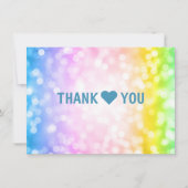 Kids Verjaardagsfeestje Dank u Nota Eenhoorn Regen Bedankkaart (Voorkant)