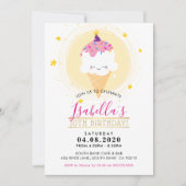 KIDS VERJAARDAGSFEESTJE kawaii ijsje geel Kaart (Voorkant)