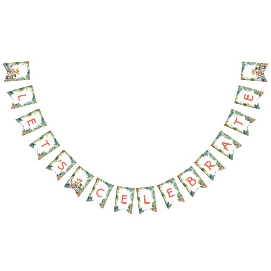 Kids Verjaardagsfeestje Oerwoud Safari Dieren voor Vlaggetjes (Alle)