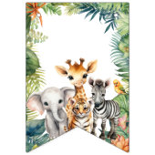 Kids Verjaardagsfeestje Oerwoud Safari Dieren voor Vlaggetjes (Eerste vlag)