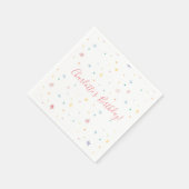 KIDS VERJAARDAGSFEESTJE  pastel kleuren patroon Servet (Hoek)