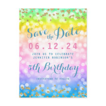 Kids Verjaardagsfeestje Save The Date Eenhoorn Reg