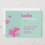 KIDS VERJAARDAGSFEESTJE UITNODIGEN fladderby vlind Kaart (Achterkant)