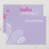 KIDS VERJAARDAGSFEESTJE UITNODIGEN fladderby vlind Kaart (Voorkant / Achterkant)