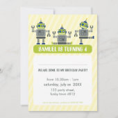 KIDS VERJAARDAGSFEESTJE UITNODIGEN moderne robot t Kaart (Voorkant)