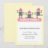 KIDS VERJAARDAGSFEESTJE UITNODIGEN moderne robot t Kaart (Voorkant / Achterkant)