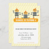 KIDS VERJAARDAGSFEESTJE UITNODIGEN moderne robot t Kaart (Voorkant / Achterkant)