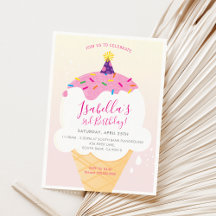 KIDS VERJAARDAGSFEESTJE UITNODIGEN retro-ijsje keg