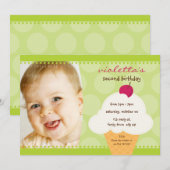 KIDS VERJAARDAGSFEESTJE UITNODIGEN schattige ijsje Kaart (Voorkant / Achterkant)