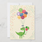 Kids verjaardagsfeestuitnodiging: ballonnen, confe kaart (Achterkant)