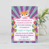 Kids verjaardagsfeestuitnodiging kaart (Staand voorkant)